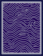 Deep Blue White Swirling Line Rug