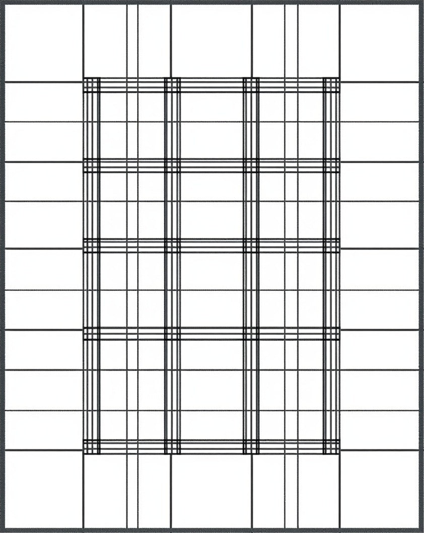 Bold Black Grid Lattice Rug