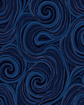 Deep Blue Swirling Ocean Currents Rug