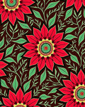 Red Crimson Floral Medallion Foliage Rug