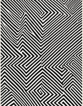 Abstract Black White Zigzag Shape Overlay Rug
