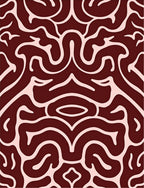 Deep Crimson Organic Flow Rug