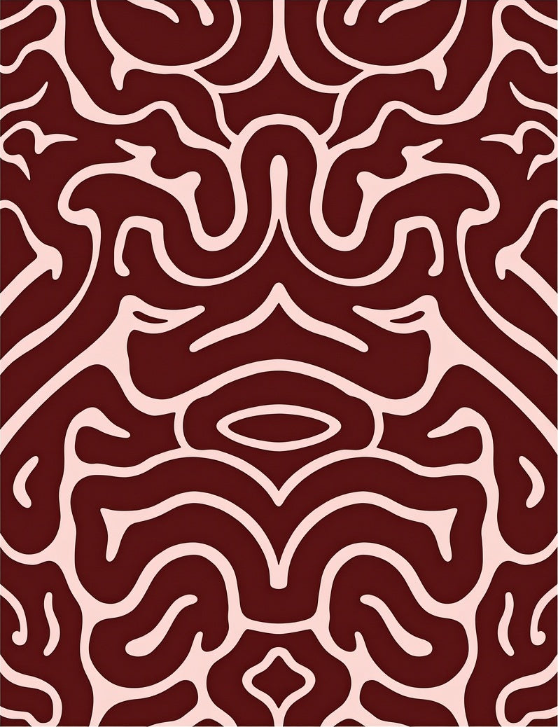 Deep Crimson Organic Flow Rug