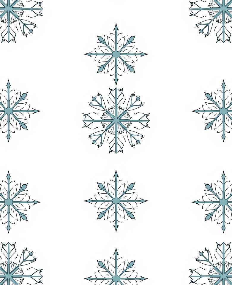 Winter Blue Snowflake Medallion Rug