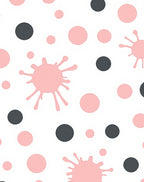 Pink Gray Splatter Dot Mix Rug