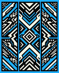 Bold Blue Ivory Geometric Blocks Rug
