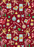Festive Red Christmas Gift Ornaments Rug