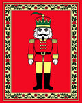 Festive Red Nutcracker Border Rug