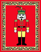 Festive Red Nutcracker Border Rug