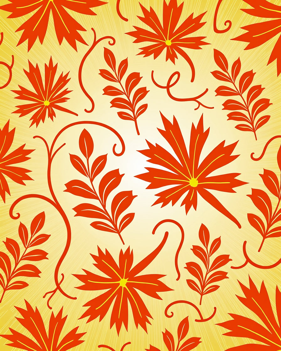 Vibrant Red Floral Vines Rug