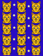 Yellow Kitten Starry Night Rug