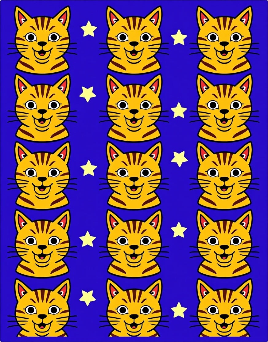 Yellow Kitten Starry Night Rug