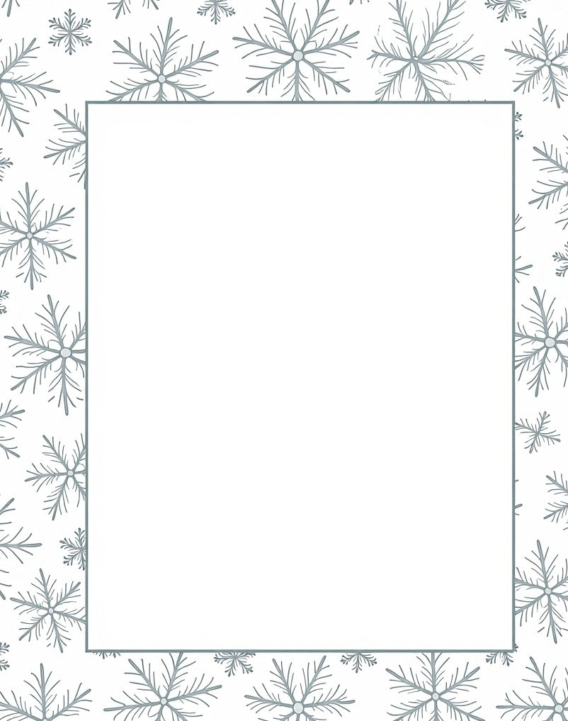 Pale Gray Snowflake Winter Wonderland Rug