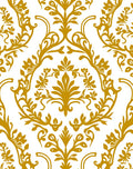 Golden Vintage Floral Damask Swirl Rug