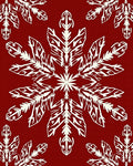 Crimson Snowflake Medallion Repeat Rug
