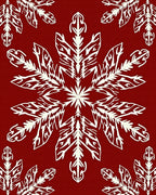 Crimson Snowflake Medallion Repeat Rug