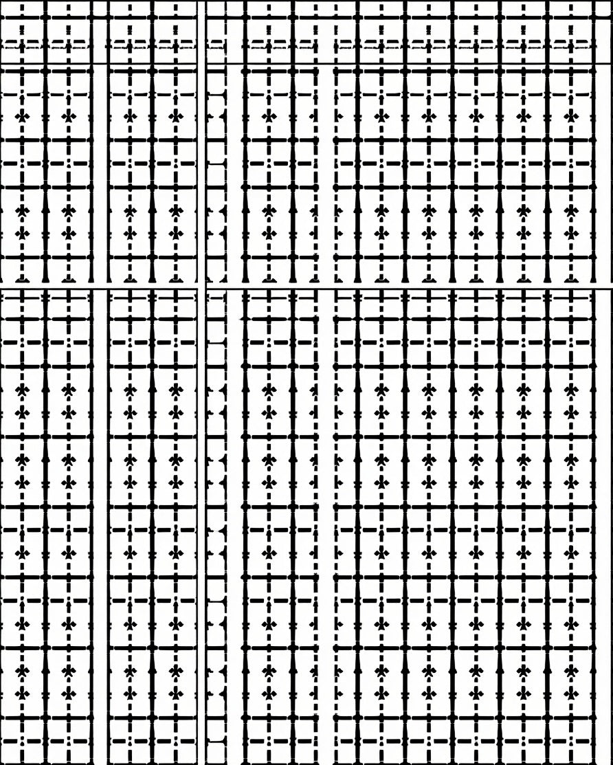 Bold Black Grid Floral Cross Stitch Rug