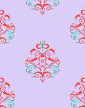 Crimson Coral Swirl Botanical Medallion Rug
