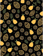Whimsical Yellow Pineapple Tropical Leaves Rug