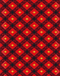 Crimson Yellow Star Diamond Grid Rug