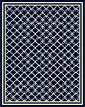 Navy Cream Interlocking Lattice Rug