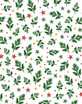 Green Leafy Branches Red Stars Rug