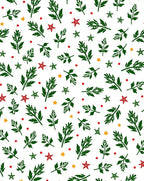 Green Leafy Branches Red Stars Rug