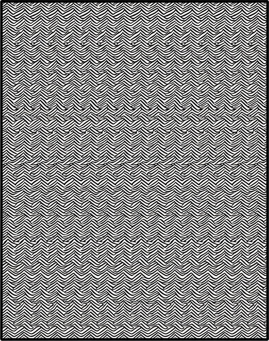 Monochrome Wavy Stripe Overlay Rug