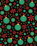Teal Yellow Red Christmas Ornaments Rug