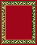 Classic Red Gold Leaf Border Rug