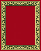 Classic Red Gold Leaf Border Rug