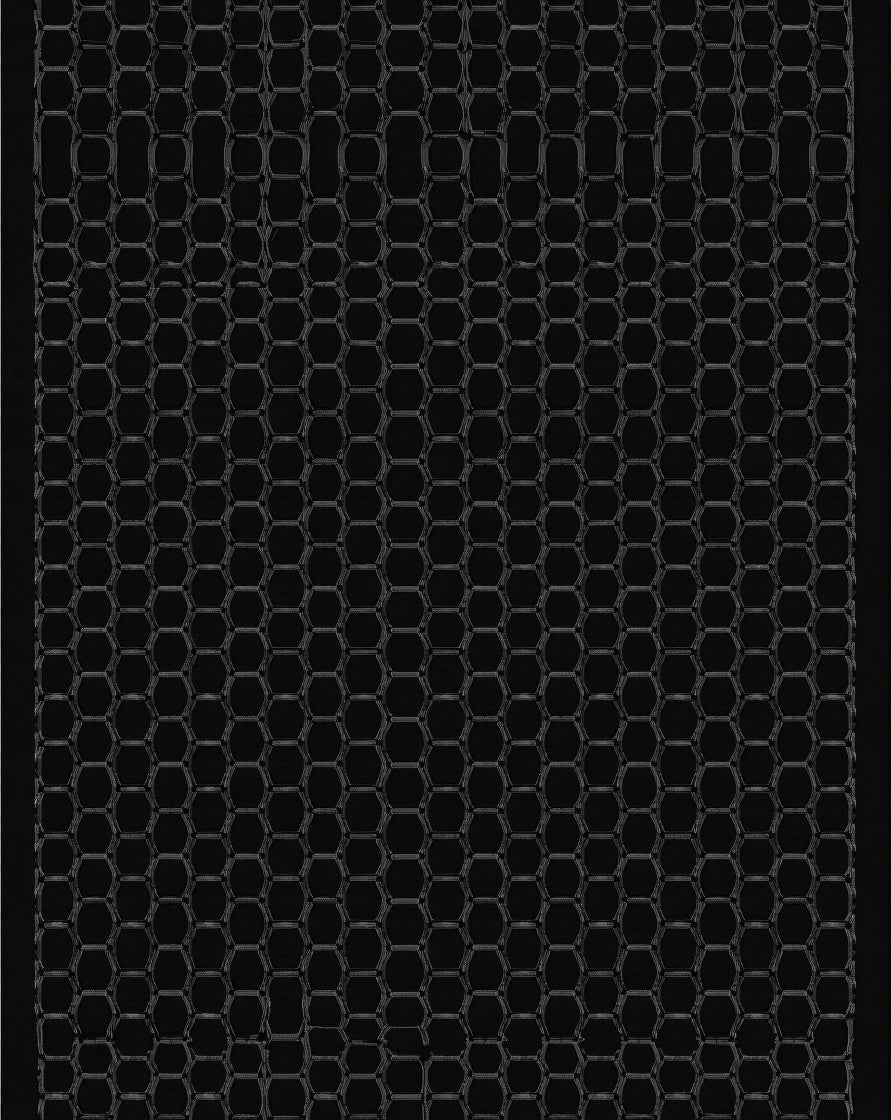 Modern Black Hexagon Weave Rug