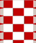 Bold Red White Checkered Squares Rug