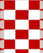 Bold Red White Checkered Squares Rug