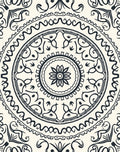 Dark Navy Cream Mandala Flourish Rug