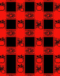 Red Black Checkered Apple Floral Rug