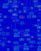 Neon Abstract Circuit Board Rug
