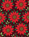 Bold Red Floral Medallion Garden Rug