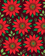 Bold Red Floral Medallion Garden Rug