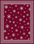 Deep Red White Snowflake Cluster Rug