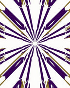 Purple Gold Abstract Starburst Rug