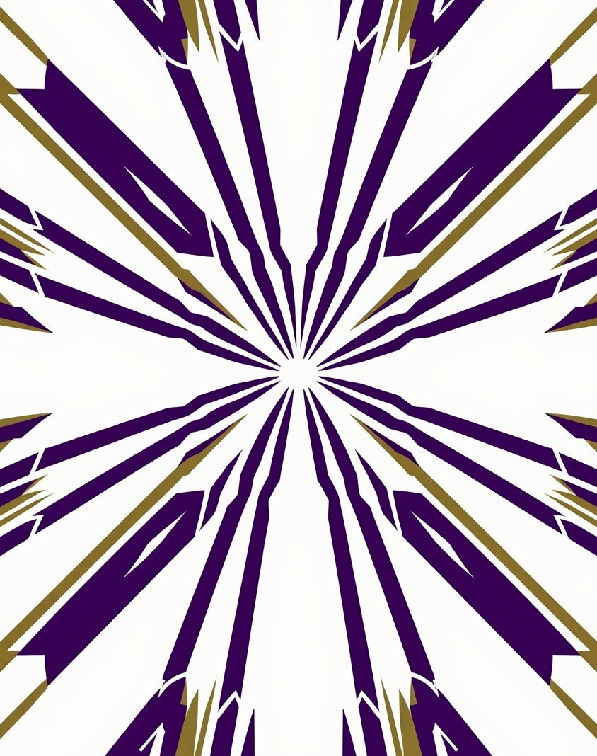 Purple Gold Abstract Starburst Rug