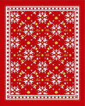 Red White Floral Medallion Folk Rug