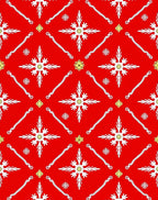Red Festive Snowflake Medallion Rug