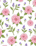 Pink Rose Lavender Garden Bloom Rug