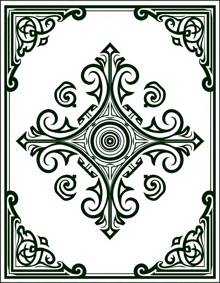 Dark Green Celtic Knot Medallion Rug