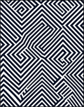 Bold Navy White Geometric Maze Rug