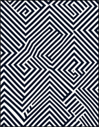 Bold Navy White Geometric Maze Rug