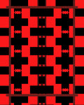 Bold Red Black Geometric Abstraction Rug