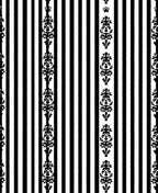 Chic Black White Vertical Stripe Panel Rug